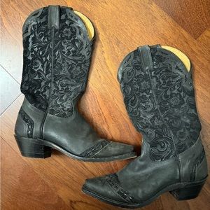 Boulet embossed leather boots size 7